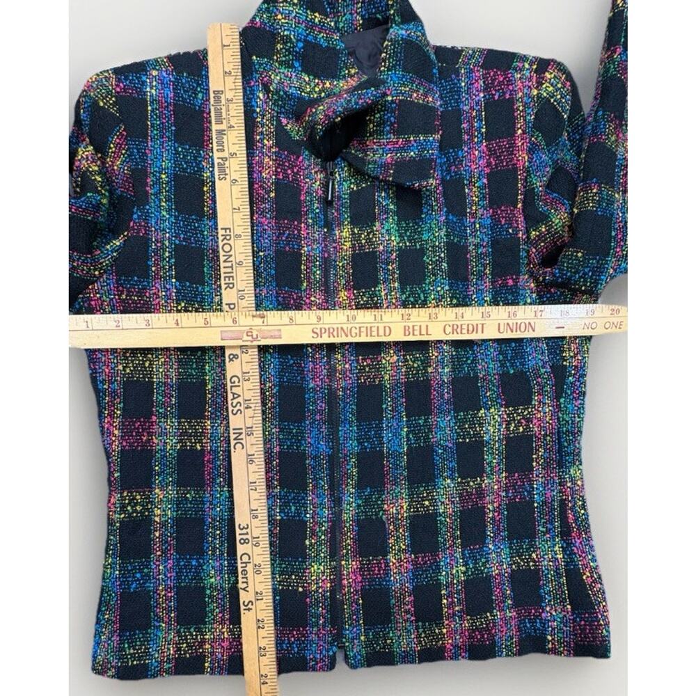 Vintage Paul Harris Design Women’s Zip Jacket Blazer Multicolor Plaid Sz Medium - Picture 7 of 8
